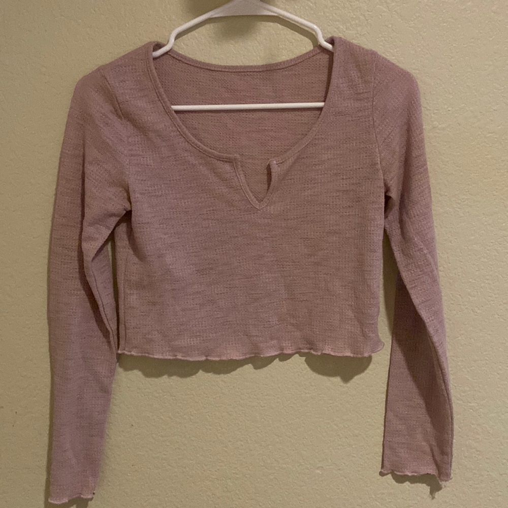 Cute cropped pink long sleeve